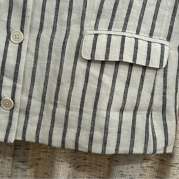 J. Crew Linen Striped Crewneck Vest - 16 - Picture 3 of 9